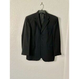 City Streets Men’s Custom Fit Suit Size 38S Black Suit Blazer Wool Blend